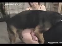 [ Animal Sex ] Slave white women forces to fuck her excited dog